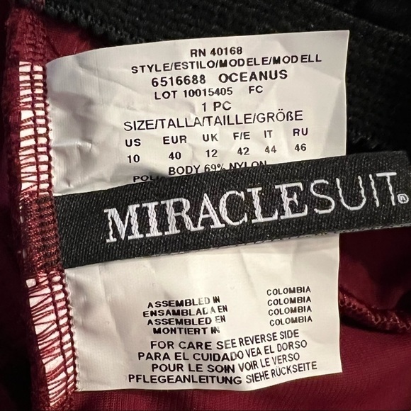 Miraclesuit Oceanus Slimming V-Neck Pompei Red One-Piece Swimsuit - Picture 11 of 11